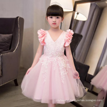 Lace decoration baby girl party dress children frocks designs